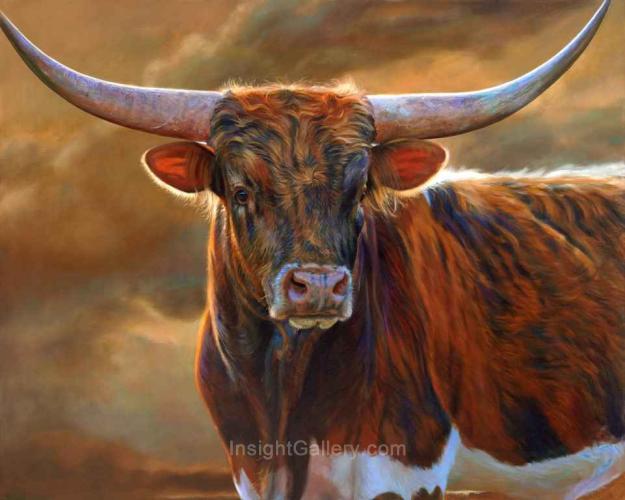 Brindle Bull ~ Signed & Numbered Giclee by Teresa Elliott